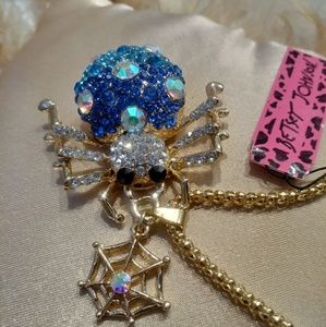 Betsey Johnson crystal spider necklace